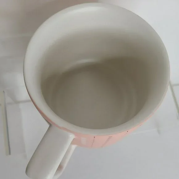 Starbucks Ceramic Mug 2019 White Flower Pink Peach 12 oz Stackable - Picture 5 of 6